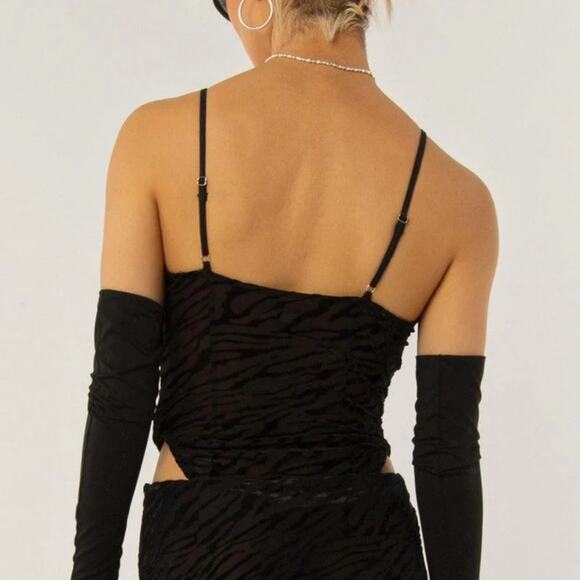 Peppermayo Exclusive - Put Me First Bodysuit - Velvet Burnout Zebra Black Sz 16 - Picture 5 of 16